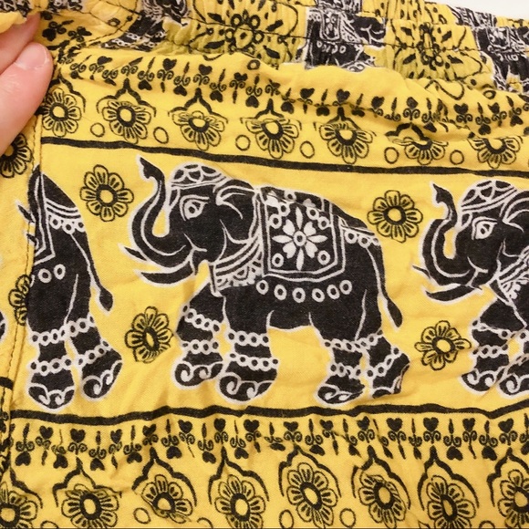 Thai Elephant Yellow Vintage Shorts - Picture 3 of 4